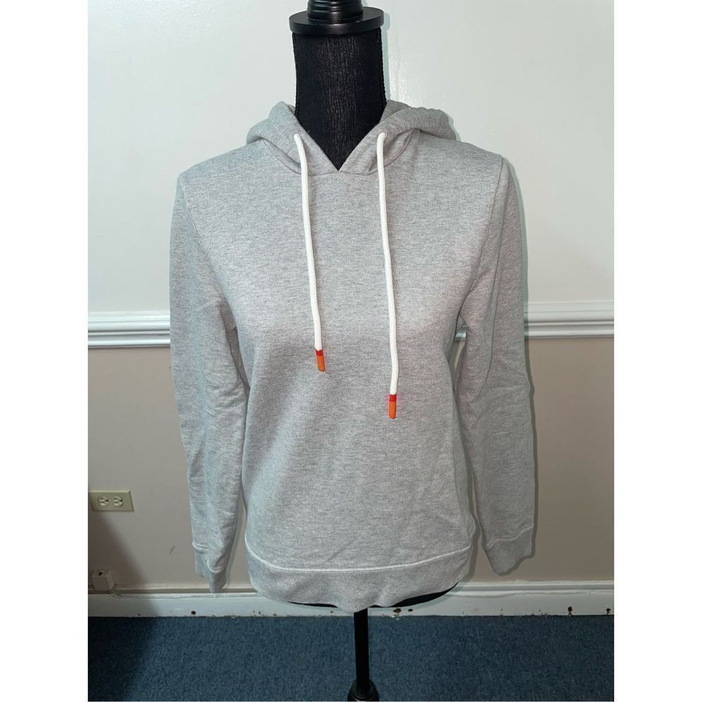 Tory Sport Light Gray Hoodie with White Drawstrings